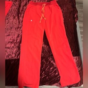 Figs scrub pants- pop red